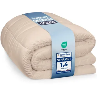 Utopia Bedding Bettdecke 135 x 200 cm, leichte Bettdecke mit Polyesterfüllung für 4 Jahreszeiten, Mikrofaser, für 1 Person (Beige)