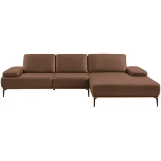 Valnatura Ecksofa , Braun , Metall , Echtleder , Longlife-Leder, Vintage-Leder , Eiche , Vintage , Füllung: Polyurethan (Pur) , Ottomane rechts, L-Form , 314x176 cm , Goldenes M, Emas, Dgm , Typenauswahl, Lederauswahl, Stoffauswahl, planbar, Hocker erhältlich, Rücken echt , Wohnzimmer, Sofas & Couches, Wohnlandschaften, Ecksofas