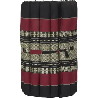 Fine Asianliving Thai Rollmatte Rollmatratze aus Kapok 190x50x4.5cm Thai Kissen Meditation Matte Matratze Kapok 301-P01 - Schwarz