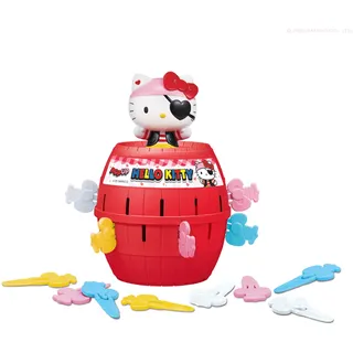 TOMY Pop Up Hello Kitty Spiel, Kinder-Actionspiel mit Schleifen, Überraschungs-Steckspiel, Lustiges Familienspiel für Mädchen und Jungen, Für 2–4 Spieler, Ab 4 Jahren
