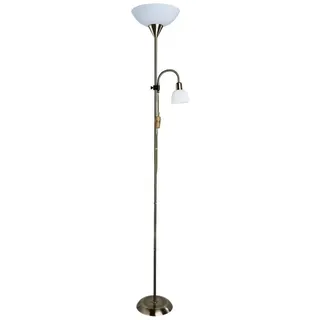 ARTE LAMP Stehlampe Moderne Deckenfluter mit Leselampe für Wohnzimmer, Bronze, Weiß, E27, dimmbar, 28 x 28 x 177 cm