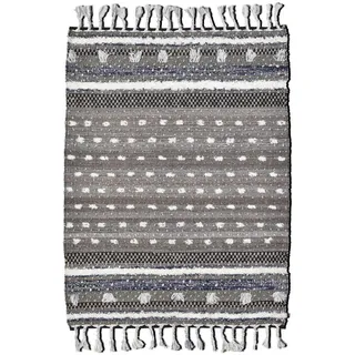 Tom Tailor "Vintage Funky Nature", rechteckig 5 mm Höhe reine Wolle, handgewebt, mit Fransen,