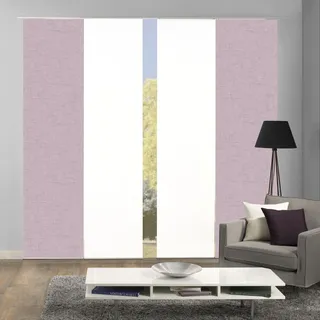 HOME WOHNIDEEN PIVE Paneelwagen 60 x 245 cm Rosa 4 Stk.