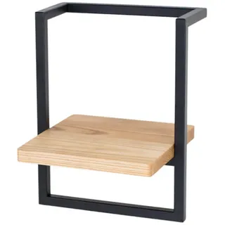 Wandregal , Schwarz , Holz, Metall , 23x20x30 cm , Handmade in Europe , hängend , Wohnzimmer, Regale, Wandregale