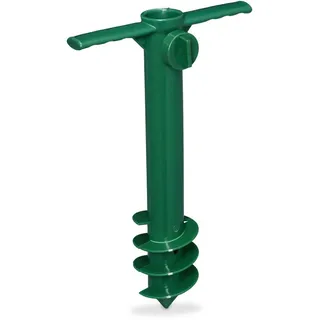 Relaxdays Bodenhülse , Grün , Kunststoff , 23.5x37.5x7.5 cm , Sonnenschutz