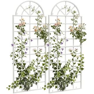 CLP Rankgitter 2er Set Metall weiß , Weiß , 70x180x1 cm , Dekoration, Gartendeko