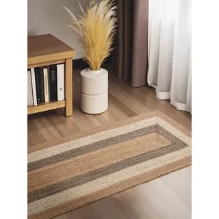 HANSE HOME Juno Fusion Juteteppich 80 x 200 cm Beige/Gold/Mehrfarbig