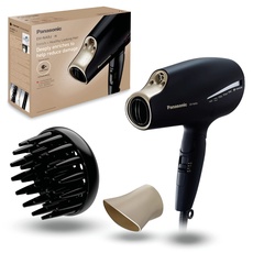Bild EH-NA9J Haartrockner Nanoe Technologie (4 Modi für Haare, Gesicht und Kopfhaut, 2 Temperatureinstellungen, 2 Aufsätze) schwarz, Champagner-gold