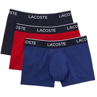 Lacoste Plain Boxershorts 3 Einheiten - Marine / Red / Methylene - S