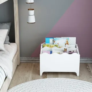 Bücherregal für Kinder Trehøje Kinderzimmer Standregal Bücherkiste Kinderbücherregal Kinderzimmerregal für Bücher Weiß - Weiß