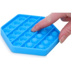 Toyland® Push Bubble Pop Bubble 'Pop It' sensorisches Zappelspielzeug - Wählen Sie zwischen Blau oder Schwarz (Blaues Sechseck)