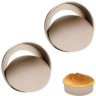 LUPATDY Rund Backform,Backform Rund,2 Stück springform Set,Kuchenform mit Edelstahl-Kuchenform und Antihaftbeschichtung,Geeignet für Kuchen,Brownies,Torten,Lasagned (golden 20cm/8 inch)
