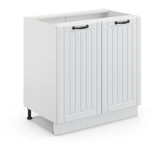 Vicco Midischrank Fame-Line Weiß Landhaus 80 x 82 cm mit Regal, ohne Arbeitsplatte, - Weiß