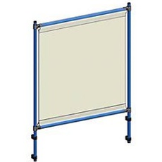 Infektionsschutzrahmen 5901 für fetra Transportgeräte, Stahlrohr/PVC-Folie, brillantblau RAL 5007/glasklar, L 1060 x B 49 x H 1410 mm