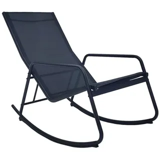 Relax Schaukelstuhl Garten Terrasse Balkon Sessel Outdoor stuhl schwarz Metall