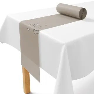 Vlies Tischläufer Taupe [30cm x 25m] - Einweg Tischband als edle Tischläufer Tischdeko für Hochzeit, Kommunion, Taufe, Geburtstag, Weihnachten und Biertisch Feste