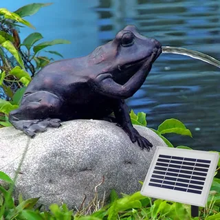 Solar Garten Brunnen Teichpumpe f. Terrasse Gartenteich (MÄRCHEN-Frosch)
