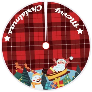 Janety Weihnachtsbaum Decke, 90cm weihnachtsbaumdecke rund, Weihnachtsbaum-Teppich aus Polyester, Tannenbaum Decke, Festliche Partydekoration, für Weihnachtsbaum Deko