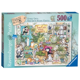 Ravensburger, Katzen 17519 Puzzle-Plant Shop 500p