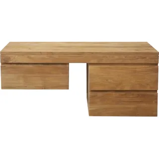 Teako Design  Waschtisch hängend Mark Massivholz 90/120/150cm - Waschbeckenunterschrank Bad (50 x 120 x 51 cm)