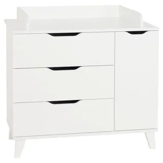 My Baby Lou Wickelkommode , Weiß , Holz, Holzwerkstoff , 1 Fächer , 3 Schubladen , 109.0x94.0x52.4 cm , Babymöbel & Kindermöbel, Babyzimmer, Wickelkommoden & Zubehör, Wickelkommoden