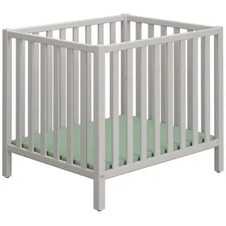 Paidi Laufgitter , Hellgrau , Holz , Buche , massiv , 76.2x80.7x96.5 cm , Blauer Engel, Goldenes M , höhenverstellbar, Schlupfsprossen , Babymöbel & Kindermöbel, Babyzimmer, Laufgitter