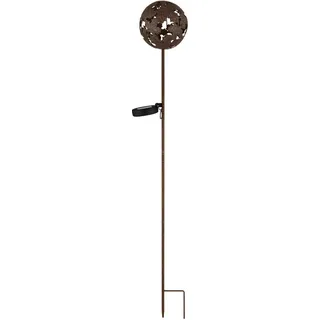 Globo Deko-Solarleuchte Kugel Ahornblatt Metall Ø 12 cm x 91,5 cm Rostfarben