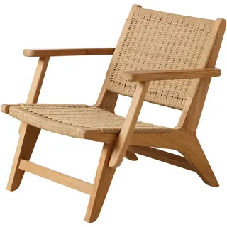 Gardenson Loungesessel , Hellbraun, Teakfarben , Holz, Papier , Teakholz , vollmassiv , eckig , 68x71x72 cm , Gartenmöbel, Loungemöbel, Lounge-Serien