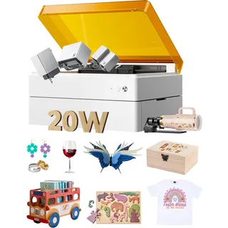 xTool M1 Ultra 4-in-1 Craft Machine (Premium-Kit) mit Hebebasis und Drehwerkzeug, All-in-One-Maschine für Scrapbooking, Vinylschnitt, 20W-Laser und Zeichnen, für über 1000 Materialien