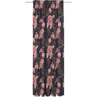 Vorhang ADAM "Eden" Gr. 1, bunt (pink, dunkelblau), B:142cm H:145cm, Jacquard, Baumwolle, Gardinen, Vorhang, aus 100% Bio-Baumwolle