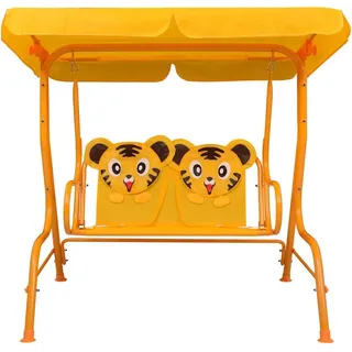 vidaXL Kinder-Hollywoodschaukel Gelb 115 x 75 x 110 cm Stoff - Gelb