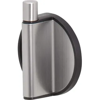 Tiger Tune Haken, Montage ohne Bohren Dank integrierter Klebefolie, optional Befestigung zum Schrauben, Edelstahl gebürstet/Schwarz, 54 x 65 x 25 mm