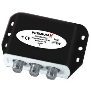Premium X PXD-21 DiSEqC Schalter 2/1 Umschalter 2.0 mit Wetterschutzgehäuse Full HD HDTV 3D