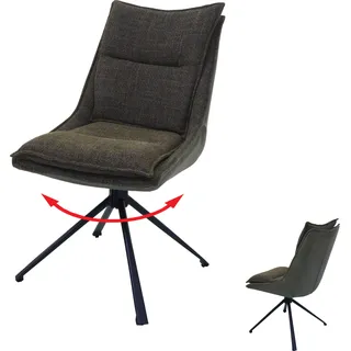 Esszimmerstuhl HWC-N71, Küchenstuhl, drehbar Auto-Return, Stoff/Textil (420g/m2) grün - Grün