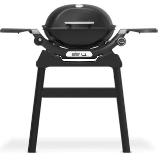 WEBER Q 1200 N Gasgrill mit Stand, Schwarz, 1 Brenner, 2,94 kW, Piezozündung, bis 300 °C, 46 x 36 cm Grillfläche - Schwarz