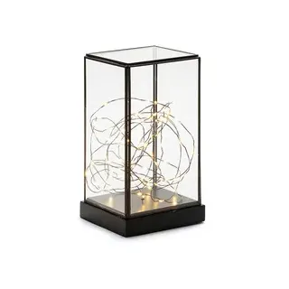 Konstsmide LED Glaslaterne rechteckig Holzfundament,