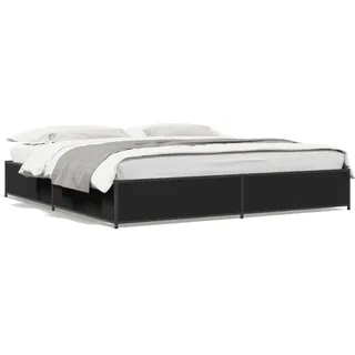 vidaXL Bett, Kalisa (200 x 200 cm Holzwerkstoff und Metall - Schwarz