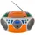 P 70 Bunt • Kassettenradio mit CD • UKW-Radio • Boombox • CD-Player • Stereo Lautsprecher • AUX-Eingang • Netz- / Batteriebetrieb • Tragbar