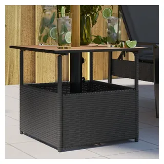 vidaXL Gartentisch mit Schirmloch 58,6 x 58,4 x 46,5 cm Schwarz