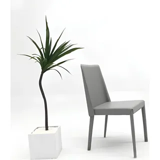Chair Design Leaning Upholstery Dining Room Club Kitchen Lounge Living Furniture - Grau
