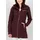 DEPROC DEPROC-Active Damen Strickfleecejacke Longjacket mit Kapuze Übergangsjacke Windbreaker Frauen Glory Fleecemantel Berry 46 EU