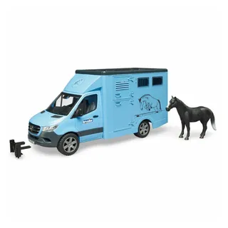 Bruder 02674 - MB Sprinter Tiertransporter mit 1 Pferd blau 1:16