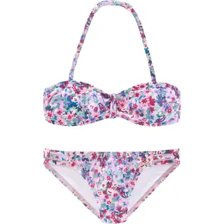 s.Oliver Bandeau-Bikini »Scatter Kids« mit sommerlichem Blumendruck, lila