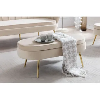 SalesFever Hocker Clam Samt 99 x 40 x 44 cm Beige