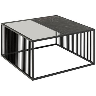 Actona Couchtisch schwarz Glas, quadratisch, 80x40x80 cm