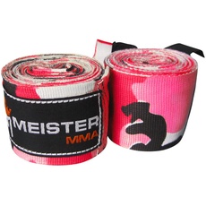 Meister Handbandagen für Boxen und Kampfsport, 4,5 m, elastisch, aus Baumwolle, 1 Paar, damen Mädchen Jungen Herren, Pink Camo, 180" x 2" (Pair)