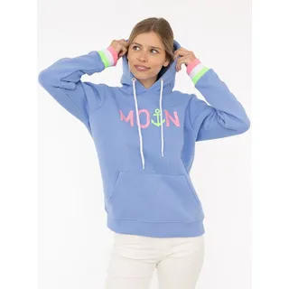 Zwilling Rahel Hoodie mit MOIN und Anker Stickerei Blau L