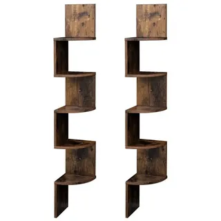 VASAGLE Eckregal Wandregal 5 Ablagen 126 x 0 x 0 cm Gelb