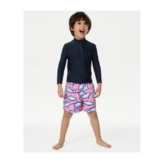 M&S Collection Badeshorts mit Haifischmotiv (2-8 J.) - Pink, Pink, 6-7 Y