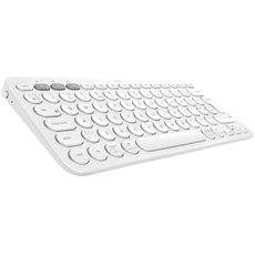 Logitech K380 Kabellose Bluetooth-Tastatur, Multi-Device & Easy-Switch Feature, Windows- und Apple-Shortcuts, PC/Mac/Tablet/Handy/Apple iOS+TV, UK QWERTY-Layout - Weiß